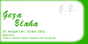 geza blaha business card