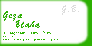 geza blaha business card